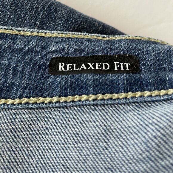 Judy Blue RELAXED FIT Jeans Size 5/27 Medium Wash Distressed Raw Hem Stretch - Picture 8 of 10
